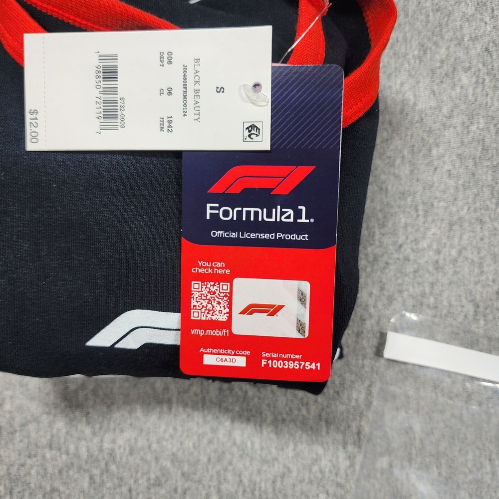 Formula 1 T-Shirt Womens Small Black New Racing Division Ringer Graphic Tee - Picture 4 of 5